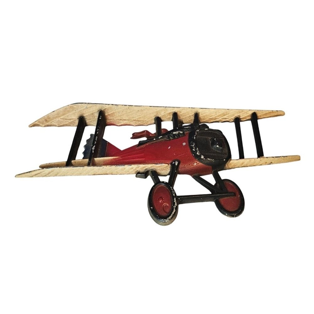 HOMCO USA Airplane 1975 Vtg Cast Metal Wall Art Decor Biplane Aviation 1232-BX-C